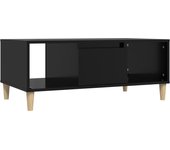 vidaXL Mesa de centro madera contrachapada 90x50x36,5 cm Blanco, Negro, Blanco brillante Mesita de Salón o Comedor o Auxiliar Mesa de Café Meuble Salón