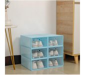 6-piece/set transparent plastic shoe box thickened, drawer style plastic shoe box, stackable box shoe storage box shoe box
