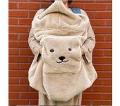 Soft Baby Blanket Cartoon Coral Fleece Embroidered Bear Rabbit Warm Comforter Baby Stroller Blanket Infant Cloak Nap Cover