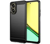 Funda para móvil Realme C67 / Realme 12 Lite Carcasa Protectora Antigolpes Silicona Negra Diseño Fibra de Carbono Resistente Absorción de Choque [Compatible Carga Inalámbrica]