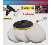 5Pcs Wool Car Polishing Pad Set For Polisher Machine Waxing Polishing Buffing Auto Paint Care Polisher Pads 3/4/5/6/7 Inch