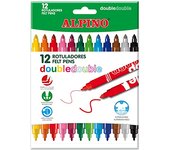 Rotulador alpino double double punta gruesa y punta fina caja de 10+2 colores surtidos