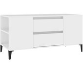 Mueble para TV madera contrachapada blanco 102x44,5x50 cm