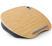 Soporte para computadora portátil con cojín y plataforma de bambú para usar en la cama y el sofá, mesa para computadora portátil con orificio para cables y tira antideslizante, Tamaño: 30 * 40 cm-1 pieza