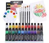 Pintura acrílica en set de 12, 24 o 36 colores (12ml) – Kit para pintura manual, DIY, resistente al agua – Presentación en caja