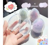 1-4pc/lot Makeup Powder Puff Empty Egg-shaped Frame Transparent Puff Make Up Organizer Holder Beauty Cosmetic Sponge Storage Box