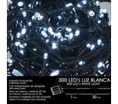SANCO STORE - MAURER Luces Navidad A Pilas 300 Leds Luz Blanca Interior / Exterior (IP44)