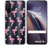 Funda Silicona Transparente para OnePlus Nord CE 5G diseño Flamenco Dibujos