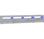 vidaXL Mueble de TV con luces LED 240x35x40 cm, Mueble de Salon, Mueble TV, Mueble TV salon, Mesa de TV, Mueble tele