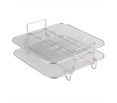 Stainless Steel Air fryer Pot Double Layer Rack Versatile Square Roasting Grill Air fryers Holder 5QT/5.7QT/6.8QT