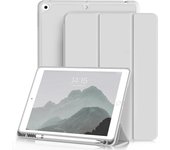 Funda inteligente con soporte para iPad de 10,2 "con cubierta trasera de TPU y función de repo/activación automática, color Gris