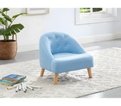 Vente-unique - Sillón para niños de tela 100% algodón MAGGIE - Azul pastel