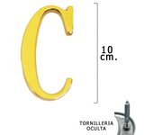 Letra Latón C 10 cm. con Tornilleria Oculta (Blister 1 Pieza)