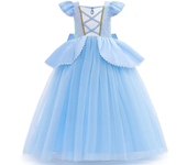 Girls Princess Dress for Cinderella Rapunzel Belle Halloween Costume Little Mermaid Peach Cosplay Dress Kids Birthday Party Gown