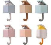6 piezas Lindo Gato Gancho sin Costura baño dormitorio Puerta percha clave Paraguas toalla tapa