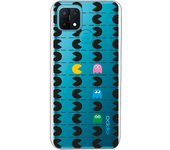 Funda compatible con Oppo A15 - Patron Comecocos Negros Clear