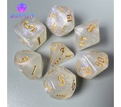 Polyhedral dice set Dice rpg Special starlight effect Amazing retro font style 7 dices set for tabletop game Roll playing game