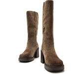 botas de tacón mujer new oasis marron con cierre cremallera y tipo de puntera redonda