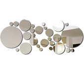 26 PCs 3D Acrylic Mirror Wall Stickers, Round Mirror, DIY Bedroom, Bathroom and TV Backroom Stickers Wall Decoration