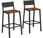 VASAGLE Taburete de Bar, Juego de 2, Taburetes Altos de Cocina, para Cocina, Comedor, Oficina, Estilo Industrial, Marrón Rústico y Negro/Beige Roble y Blanco/Gris Antracita y Negro