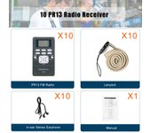 RRETEKESS PR13 Radio Receiver FM Stereo Portable Radio DSP Mini Digital Clock Receiver For Tour Guiding Church Meeting Training