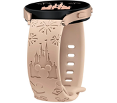 20mm Castle Floral Engraved Band for Samsung Galaxy Watch 7 6 5 4 Silicone Cute Fancy Sport Strap for Watch 5 Pro/Active 2