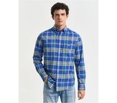 GANT Camisa marca Gant de hombre Regular Fit en tejido Poplin a cuadros Rich Blue