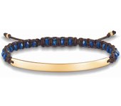 Thomas Sabo Love Bridge, Mujer, pulsera oro, Plata de ley 925; baño de oro amarillo de 18 quilates, Nailon, LBA0056-892-32