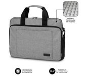 Maletín Subblim Air Padding Laptop Bag para Portátiles hasta 15.6'/ Cinta para Trolley/ Gris