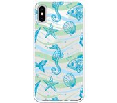 Funda compatible con iPhone X - XS - Patron caballitos de mar