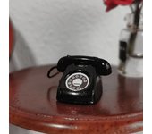 1 Piece of 1:12 Miniature Food and Play Scene Model, Mini Phone Model, Alloy Retro Rotating Phone, Doll House Furniture, Toys