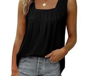 Camisola sin mangas con cuello cuadrado de verano para mujer