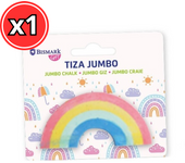TIZA XXL ARCOIRIS BISMARK - TIZA JUMBO PARA USO ESCOLAR AL AIRE LIBRE - TIZA PARA SUELO - TIZA PARA JUEGOS DE NIÑOS