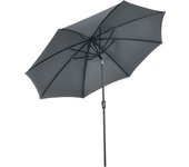 Outsunny Sombrilla de Jardín Ø300x240 cm Parasol de Terraza con Manivela Techo Inclinable y 8 Varillas de Metal para Patio Balcón Exterior