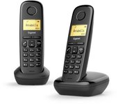 Teléfonos Inalámbricos Gigaset A130 Duo Negro – Pantalla Iluminada, Fácil de Usar, Sonido Claro y Función Eco | Ideal para Hogar u Oficina | ¡Conecta y Listo!