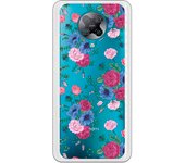Funda original compatible con Pocophone F2 - Patron flores azules y rojas
