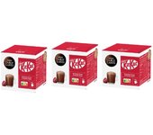 Nescafé Dolce Gusto Chocolate Kitkat, Pack de 3 x 16 Cápsulas - Total: 48 Cápsulas de KITKAT, Sabor Gofre y Cacao, retorna al sabor de juventud, disfruta con el chocolate kitkat