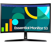Monitor curvo samsung essential monitor s3 s24d366gau/ 24"/ full hd/ negro