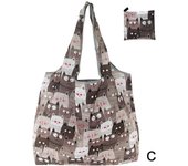 1Pc Foldable Shopping Bag Reusable Travel Grocery Bag Eco-Friendly Cute Animal Printing Supermarket Tote Bag