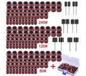 Tambor de lijado de 192 piezas with free Caja, incluye 180 bandas de lijado y 12 mandriles de Tambor para Dremel
