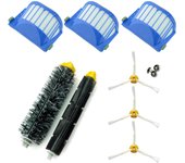 Kit de reparación para robot Roomba 600/610/620/621/630/650/651/655/660/661/filtros AeroVac PET con 3, 1 Cuchillo Central, 1 rodillo central Y accesorios.