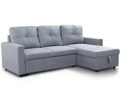 Sofa cama con arcon y chaise longue PAU 3 plazas color gris claro