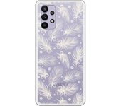 Funda compatible con Samsung Galaxy A32 5G - Patron plumas blancas