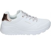 SKECHERS | Zapatillas Skechers Uno Lite para Mujer – Deportivas en Color Blanco con Detalles – Sneakers con Cordones – Air Cooled Memory Foam – Cómodas – Modelo 310384L-WHT