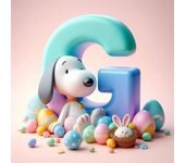Cute Snoopy With Easter Egg Letters Diamond Painting Art 5d Diy Fantasy Cartoon Dog Alphabet Mosaic Cross Stitch Home Decor Gift