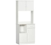 Alacena De Cocina De Melamina De Madera Homcom 71x41x178 Cm - Blanco
