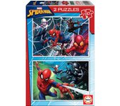 Educa - Spider-Man | 2 Puzzles de cartón con 100 Piezas, diversión por Partida Doble, Medida aproximada del Puzzle: 40 x 28 cm. A Partir de 6 años