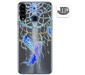 Tumundosmartphone Funda Gel Transparente para Samsung Galaxy A20s diseño Plumas Dibujos
