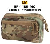 Lightweight Horizontal GP Pouch Expansion Molle Storage Bag Bidirectional Zipper Built-in Fixed Ring Sundry Tool Bag