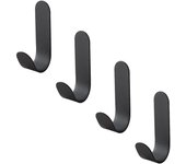 4 Piezas Colgador Toalla Baño Adhesivo,Perchero Pared Negro,Ganchos Adhesivos,Ganchos Adhesivos Acero Inoxidable,Gancho Adhesivo,para Baño,Cocina,Dormitorio,Acero Inoxidable,Negro
